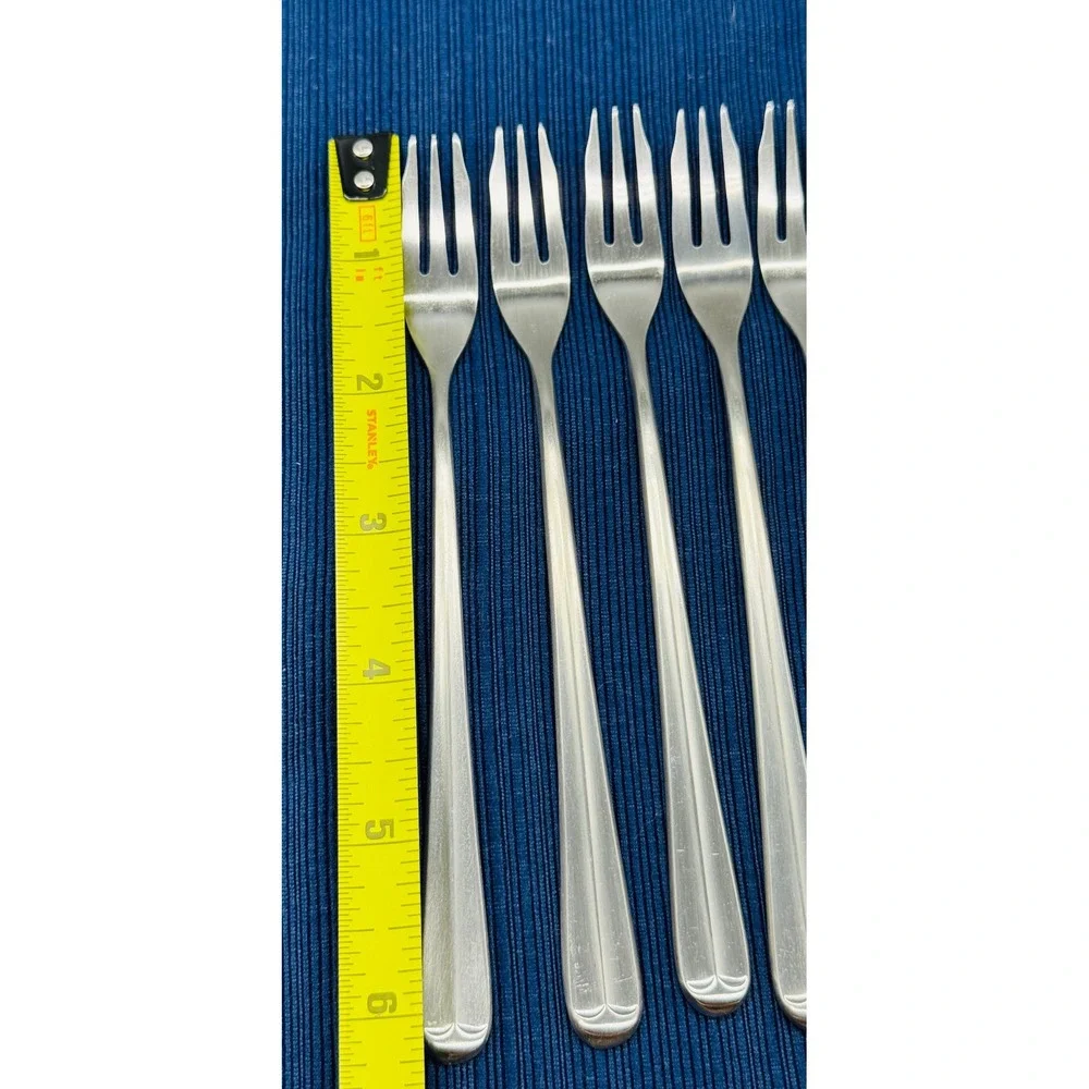 Towle Supreme Cutlery Liberty Bell Cocktail Seafood Fork 3 Tine Japan Lot of 8